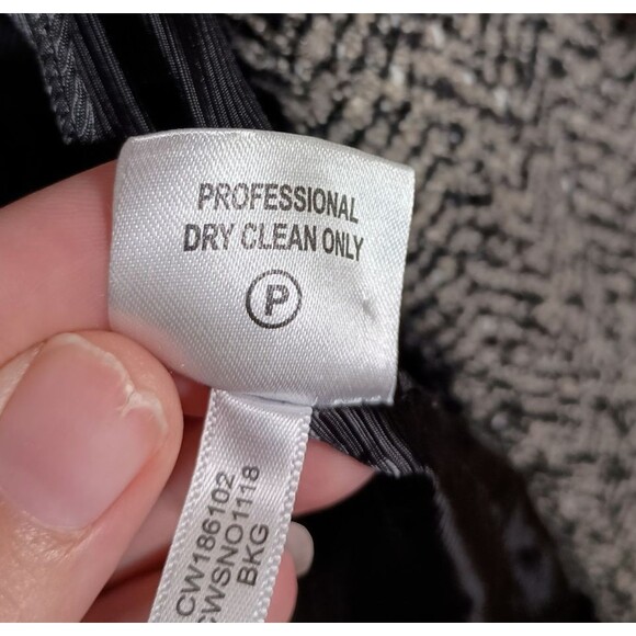 Calvin Klein Herringbone Double Breasted Wool Blend Belt Tweed Pea Coat Size 16 - Picture 6 of 8